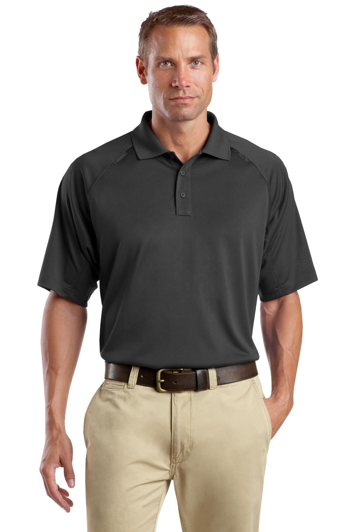 Front View of Charcoal CornerStone - Select Snag-Proof Tactical Polo. CS410  - XS
