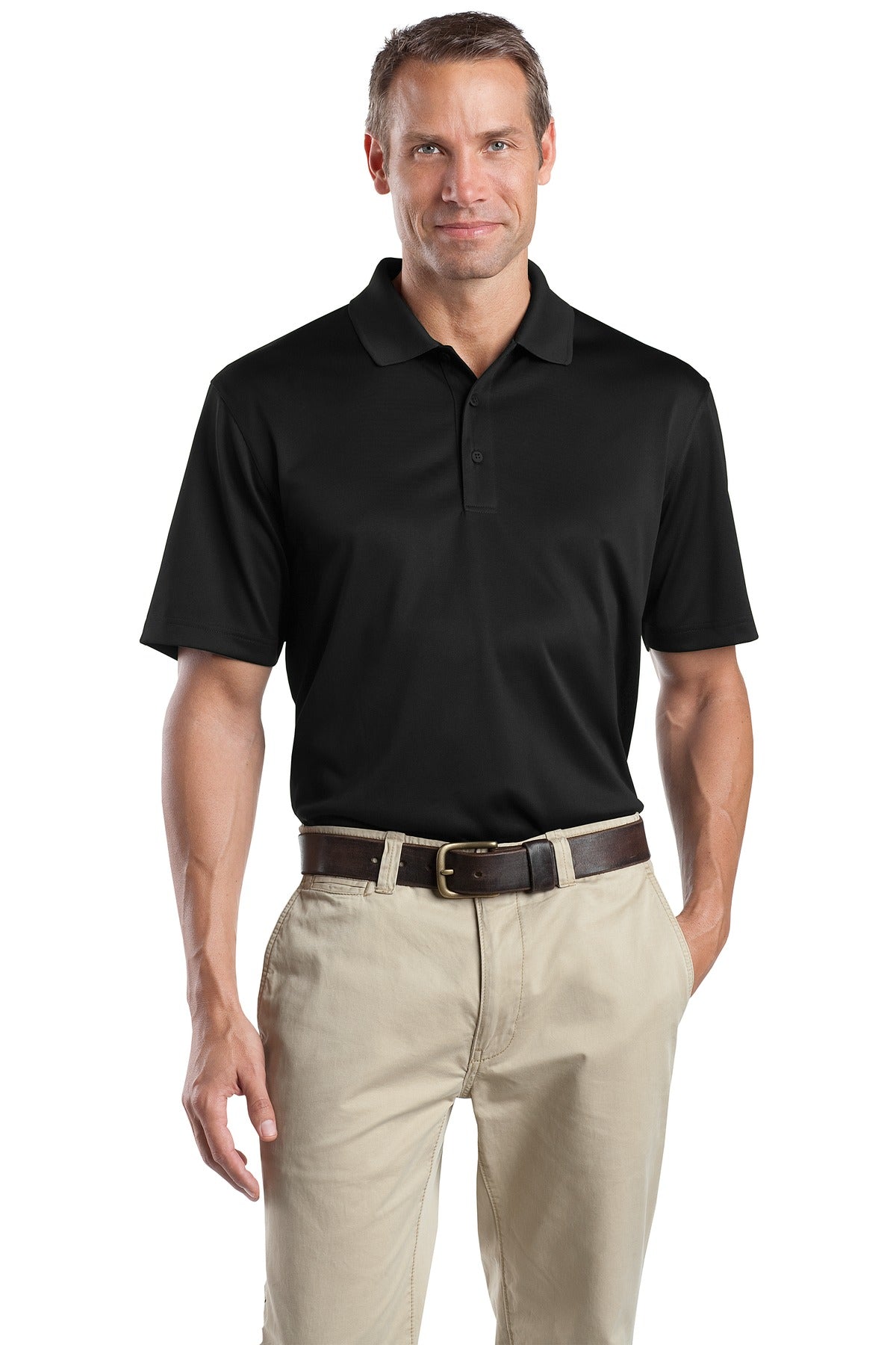 Front View of Black CornerStone - Select Snag-Proof Polo. CS412  - XS