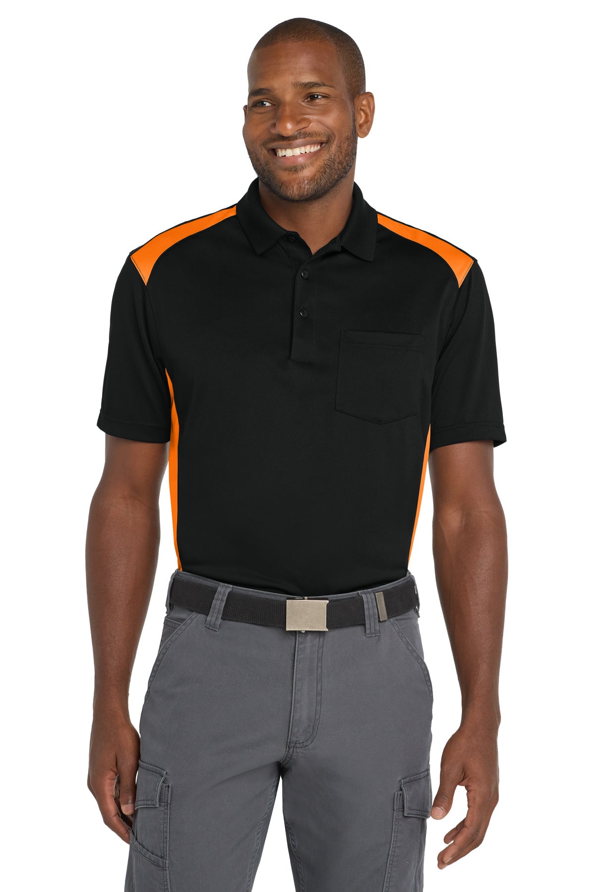 SanMar CS416_blackshockorange_model_front.jpg