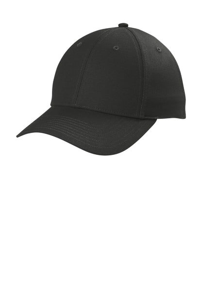 Front View of Black CornerStone Canvas Cap. CS810