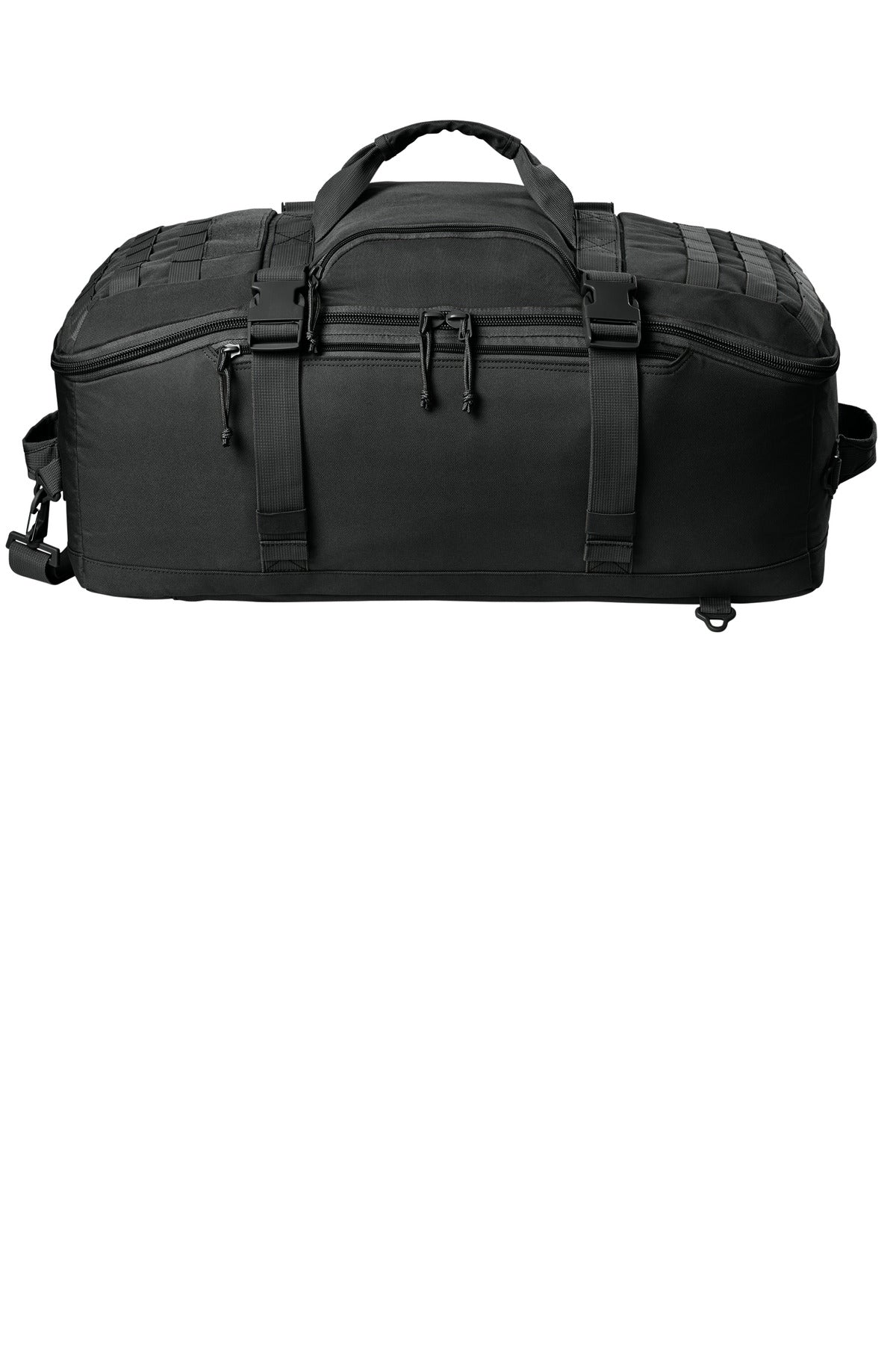 Front View of Black CornerStone Tactical Barrel Duffel CSB817