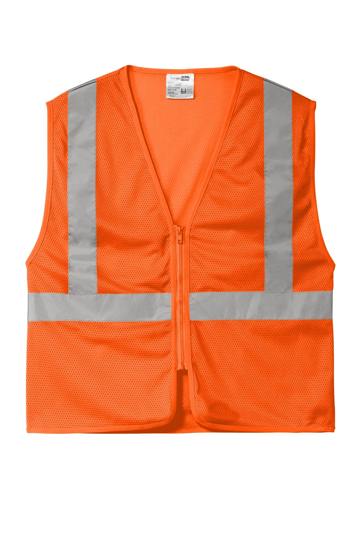 CornerStone ANSI 107 Class 2 Economy Mesh Zippered Vest. CSV101