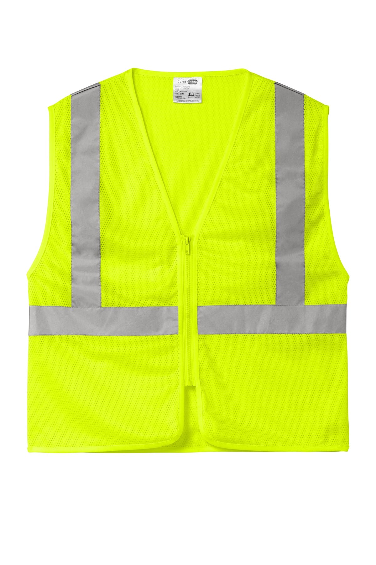 CornerStone ANSI 107 Class 2 Economy Mesh Zippered Vest. CSV101