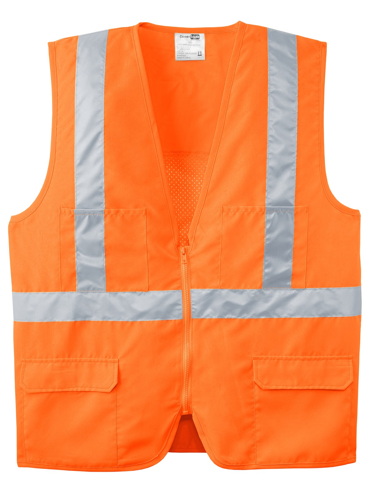CornerStone - ANSI 107 Class 2 Mesh Back Safety Vest. CSV405