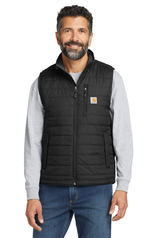 Front View of Black Carhartt Gilliam Vest CT102286  - S