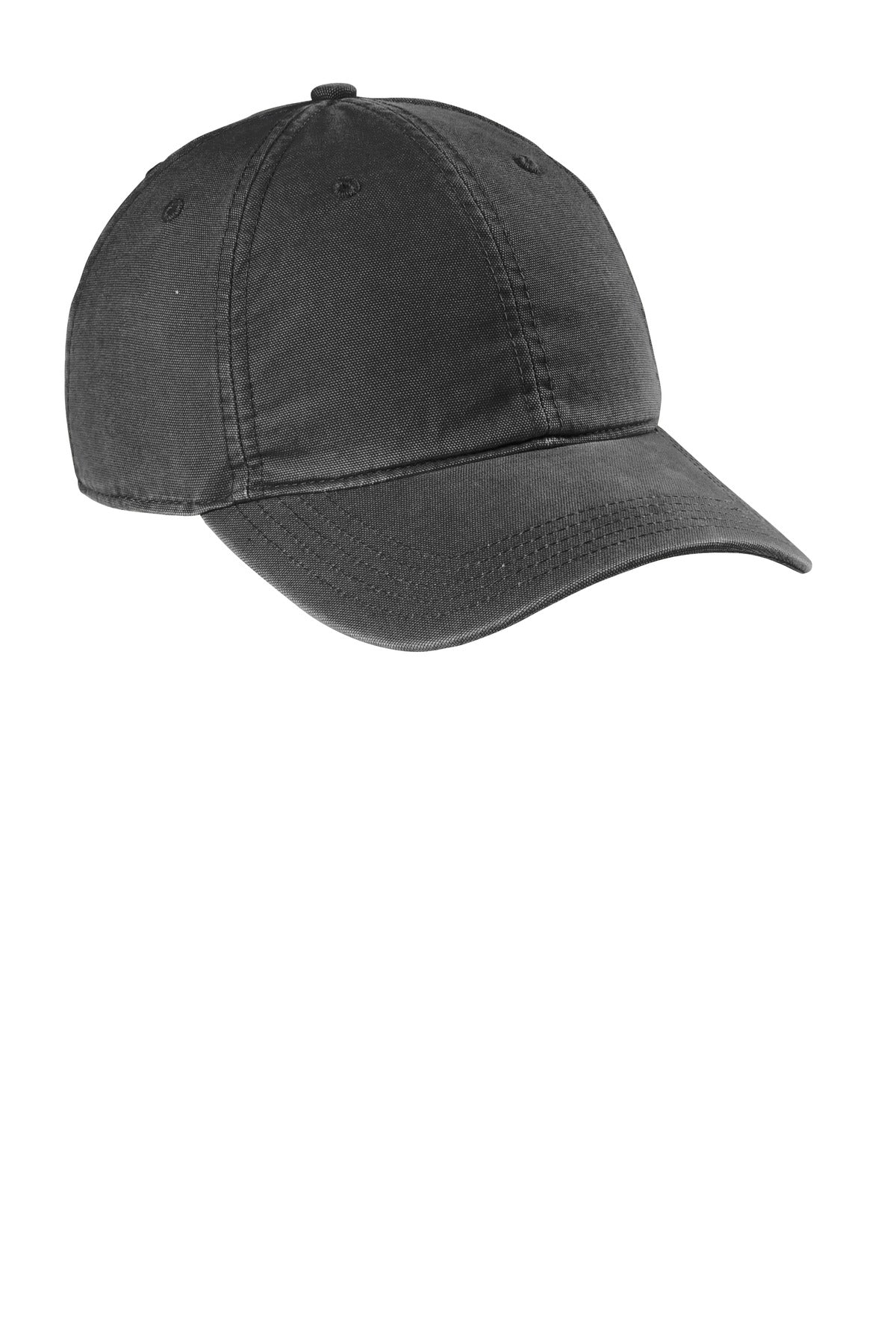 Front View of Black Carhartt Cotton Canvas Cap CT103938