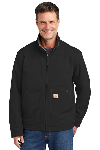 Front View of Black Carhartt Super Dux Soft Shell Jacket CT105534  - S