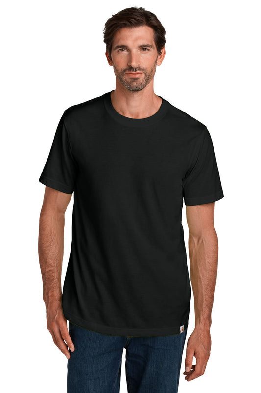 Front View of Black Carhartt Short Sleeve T-Shirt CT106020  - S