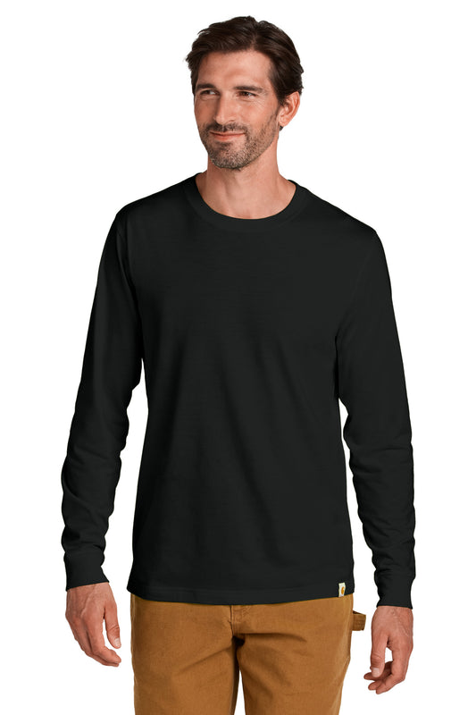 Front View of Black Carhartt Long Sleeve T-Shirt CT106921  - S