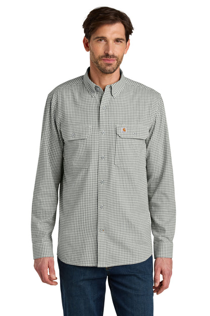 Front View of ChckStMalt Carhartt Rugged Flex Plaid Long Sleeve Shirt CT107109  - S