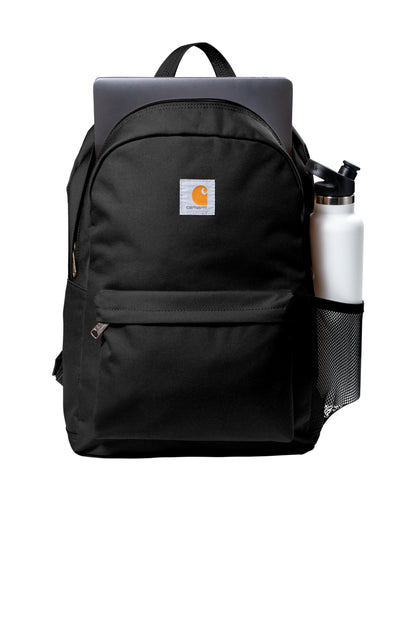 Front View of Black Carhartt Canvas Backpack. CT89241804