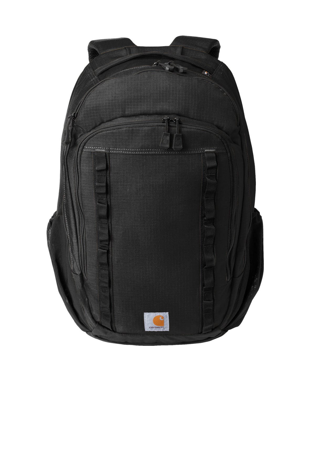 Front View of Black Carhartt 25L Ripstop Backpack CTB0000481