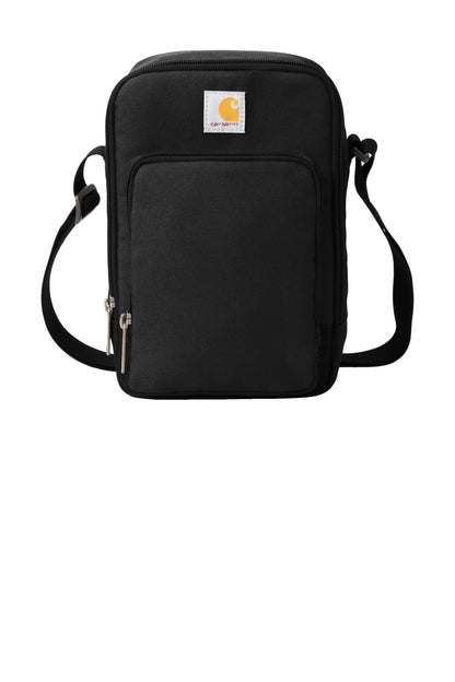 Front View of Black Carhartt Crossbody Zip Bag CTB0000482