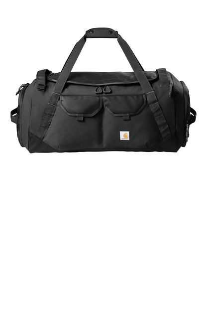 Front View of Black Carhartt 75L Heavy Haul Duffel CTB0000605