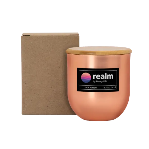 8 oz White Wax Metallic Candle with Wood Lid