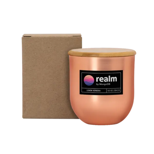 8 oz White Wax Metallic Candle with Wood Lid