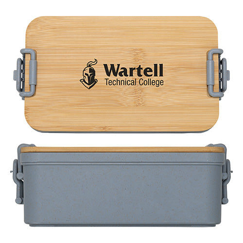 Chuckwagon Stackable Lunch Box With Bamboo Lid & Utensils