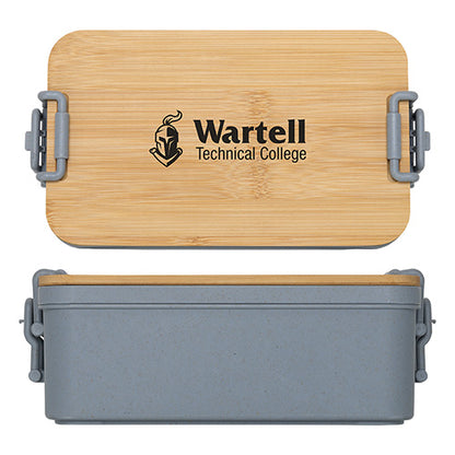 Chuckwagon Stackable Lunch Box With Bamboo Lid & Utensils