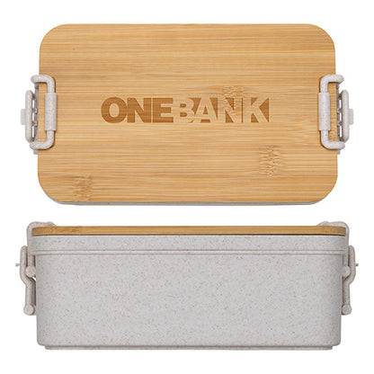 Chuckwagon Stackable Lunch Box With Bamboo Lid & Utensils
