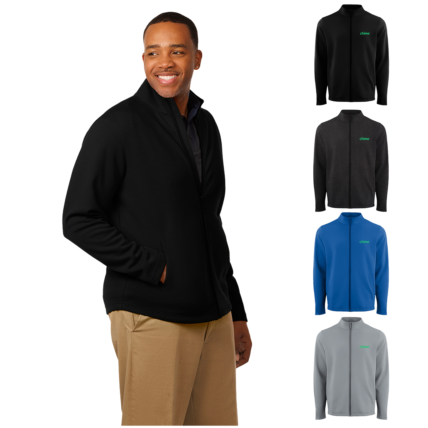 Black Omni Apparatech Men's Full Zip Fleece  - S