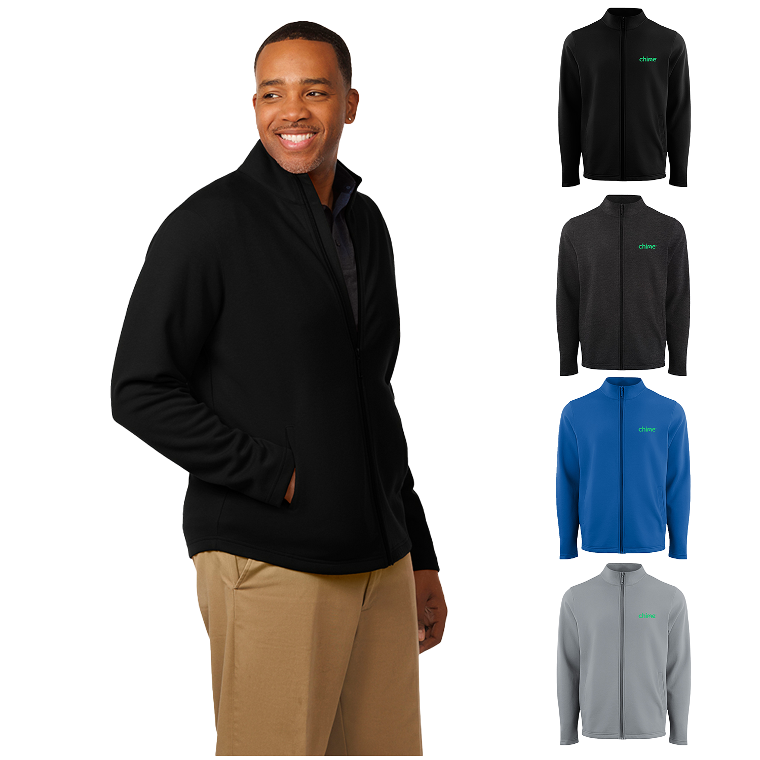 Black Omni Apparatech Men's Full Zip Fleece  - S