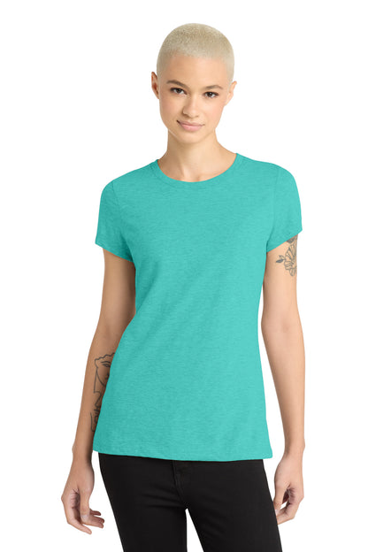 Front View of AquaHthr District Women's Perfect Blend CVC Tee. DM108L  - XS