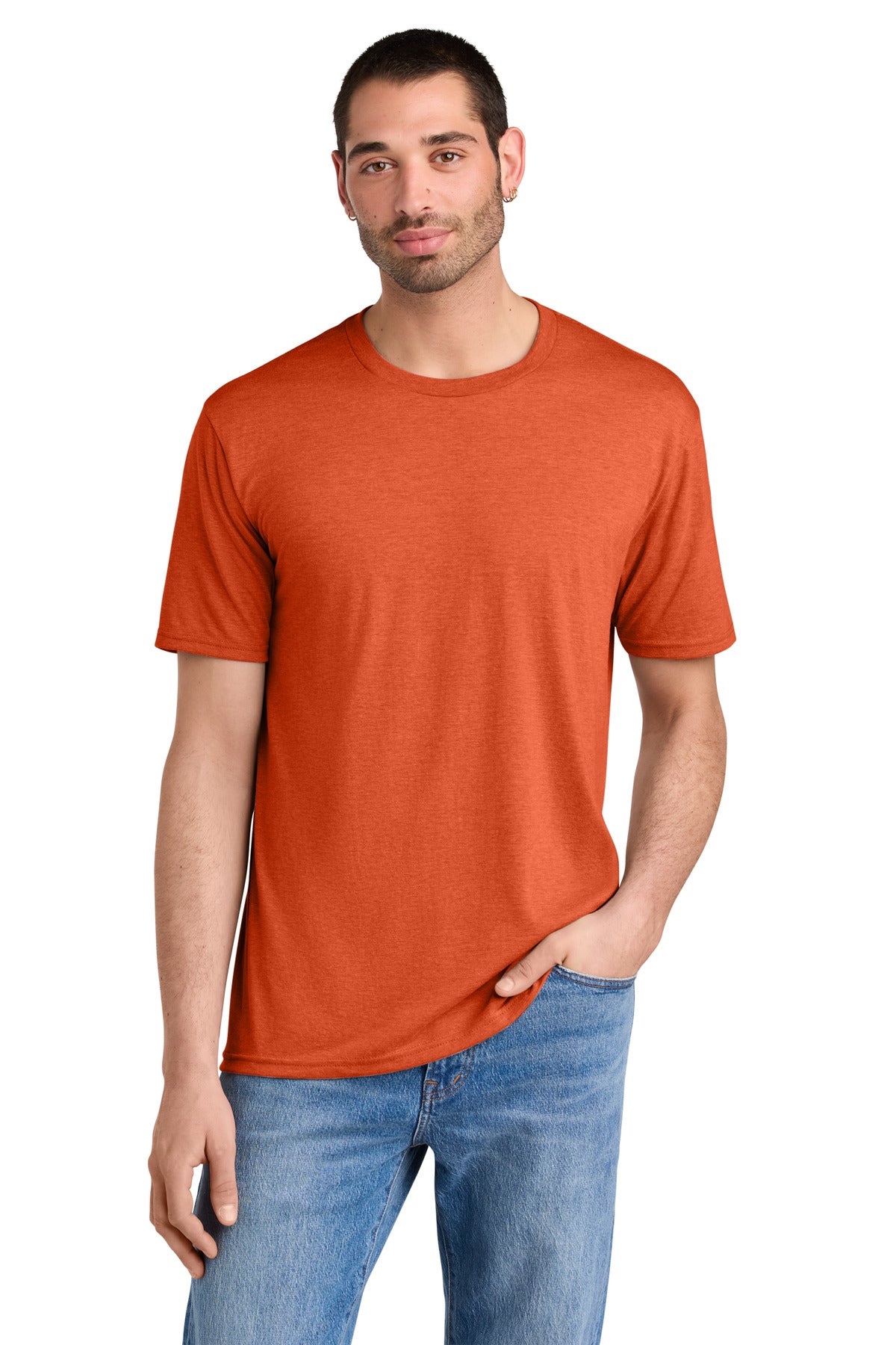 SanMar DM130_deeporangeheather_model_front.jpg
