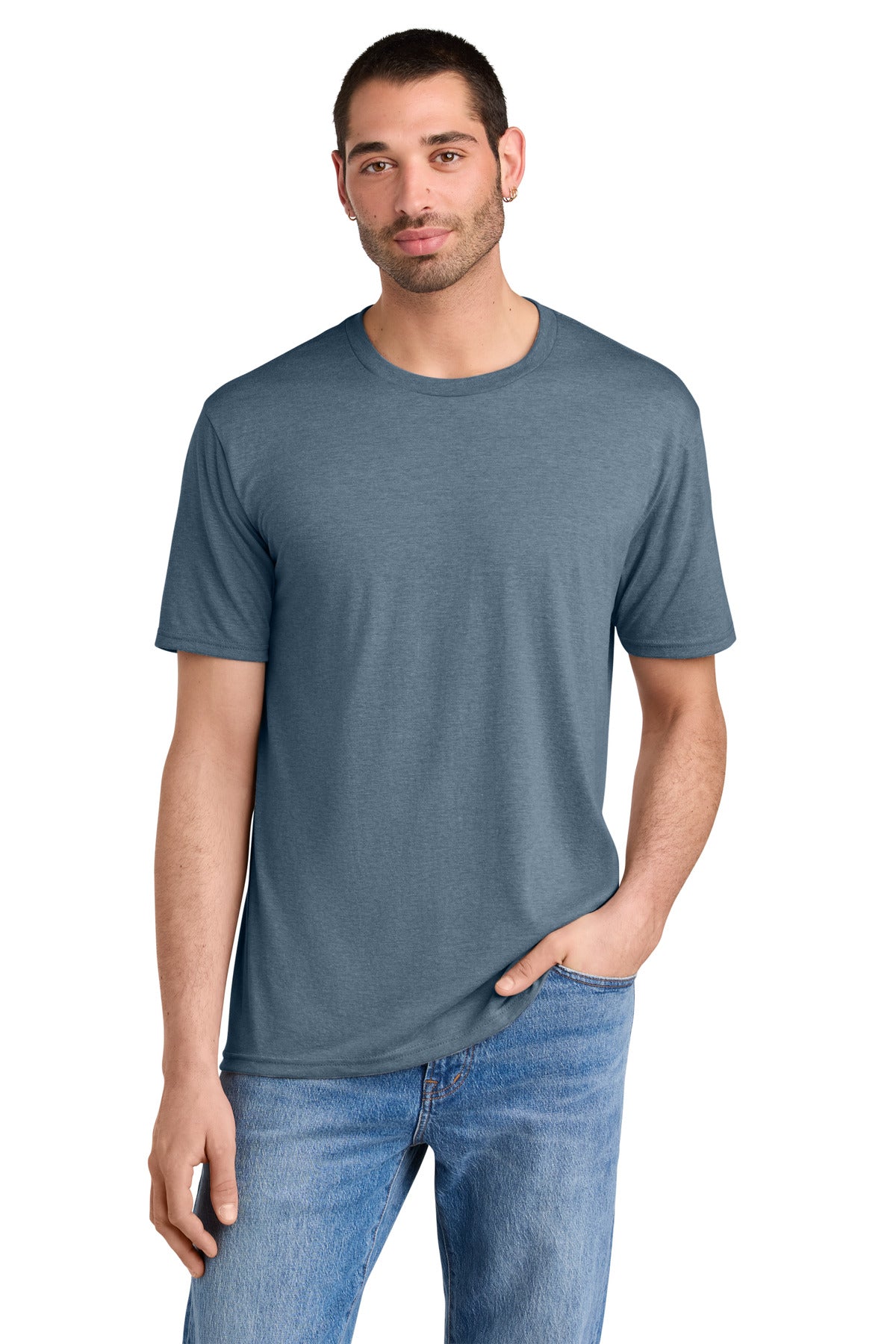 SanMar DM130_flintblueheather_model_front.jpg