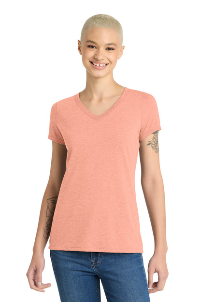 SanMar DM1350L_heathereddustypeach_model_front.jpg
