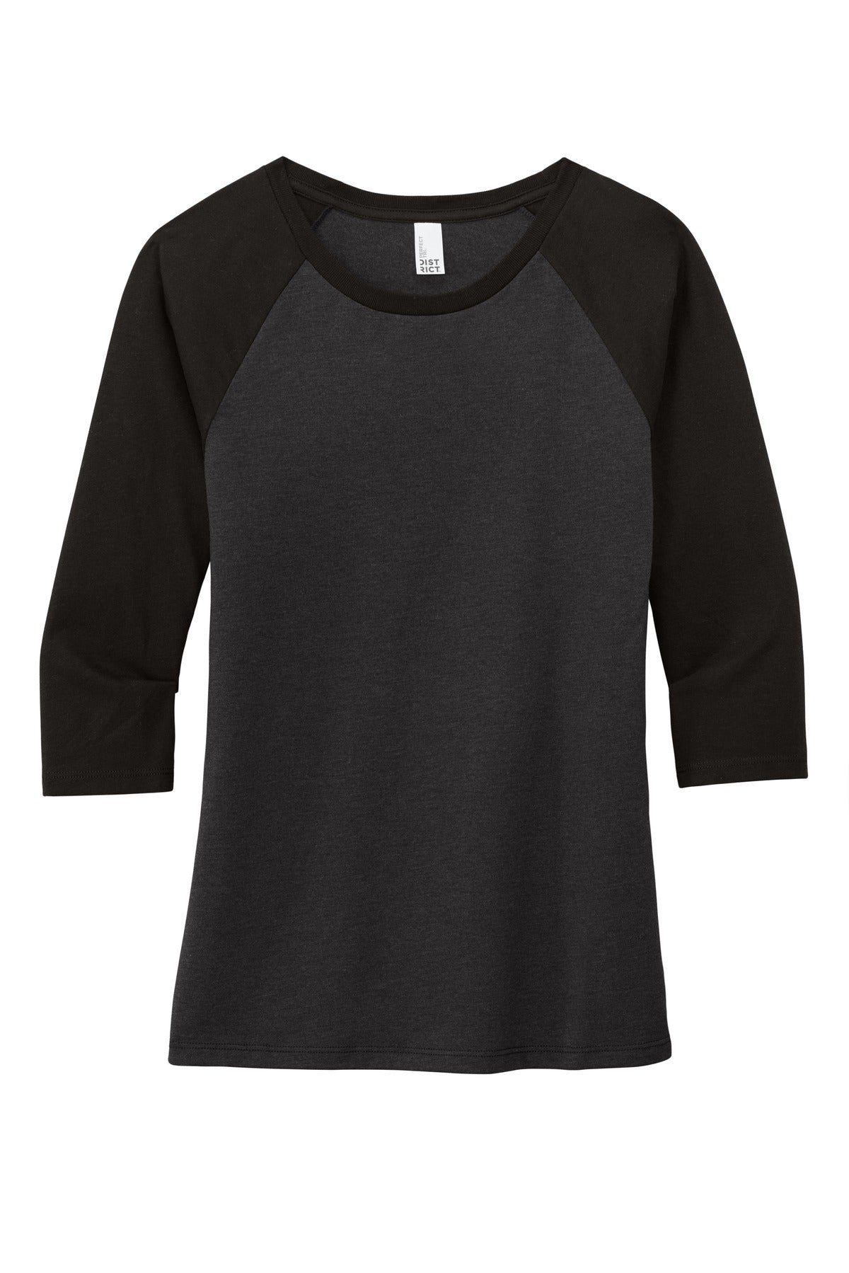District Women's Perfect Tri 3/4-Sleeve Raglan. DM136L