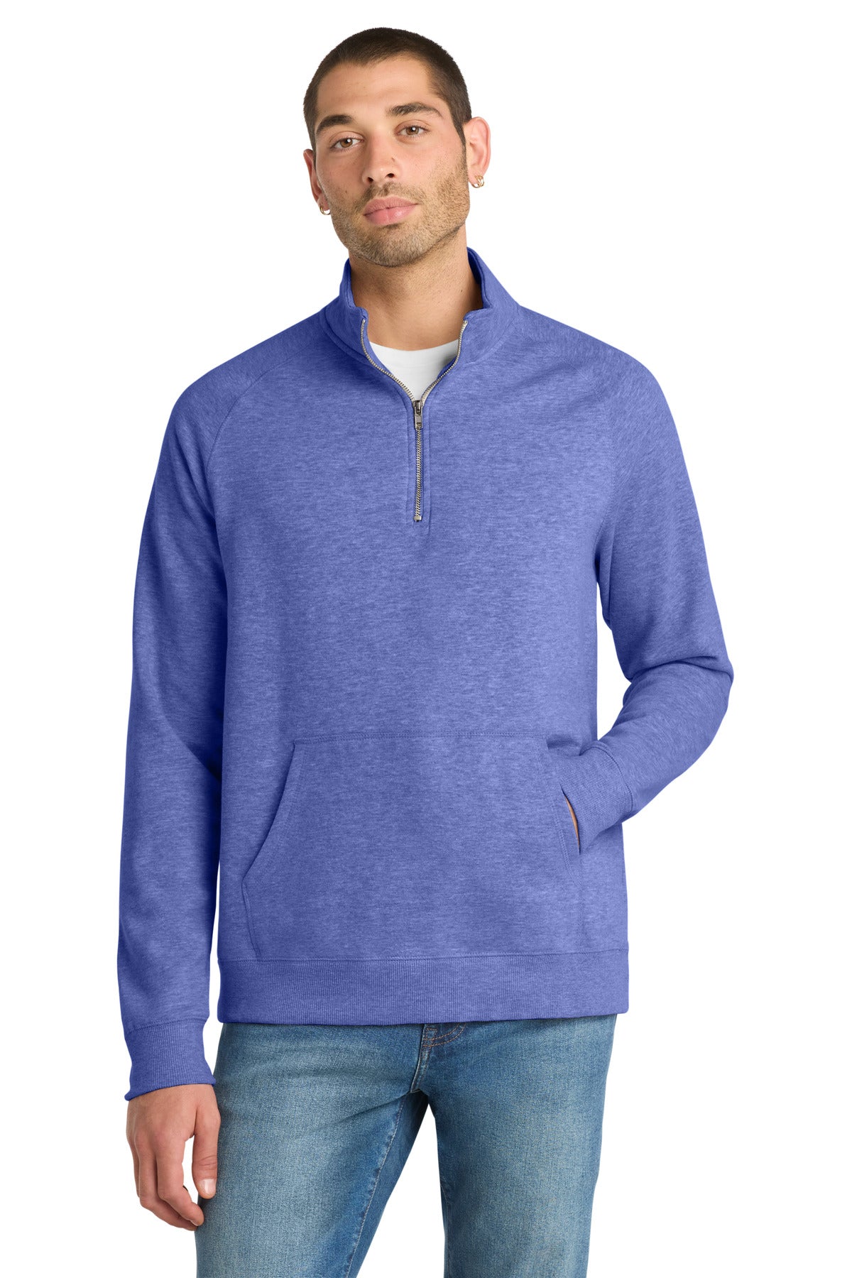 SanMar DM392_heathereddeeproyal_model_front.jpg