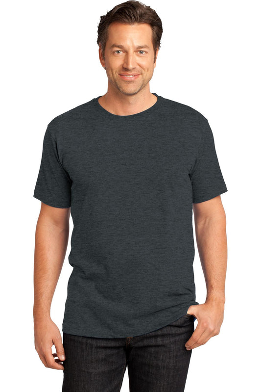 Front View of Hthrd Charcoal District Perfect Weight Tee. DT104  - XS