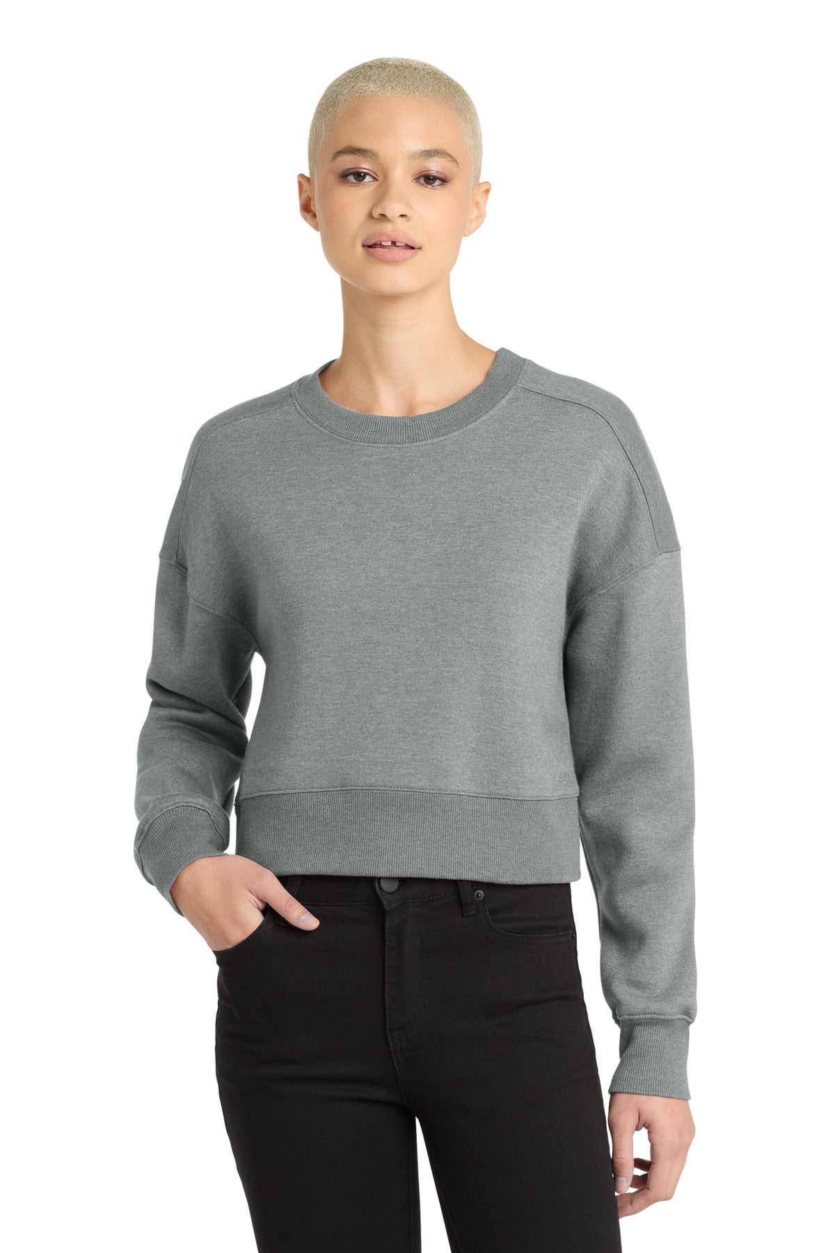 District Women's Perfect Weight Fleece Cropped Crew DT1105