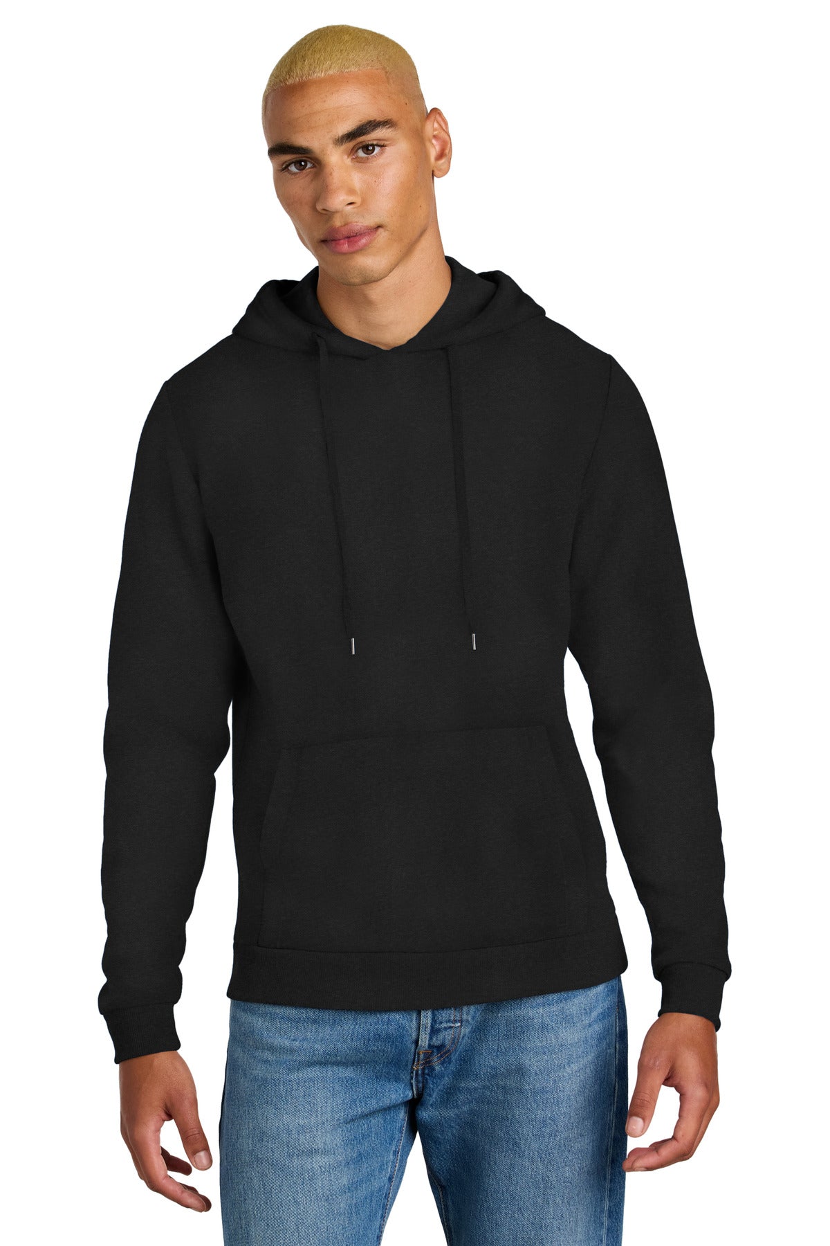 Front View of Black District Perfect Tri Fleece Pullover Hoodie DT1300  - XS