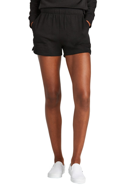 Front View of Black District Women's Perfect Tri Fleece Short DT1309  - M
