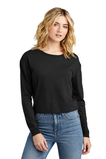 Front View of Black District Women's Perfect Tri Midi Long Sleeve Tee DT141  - XS