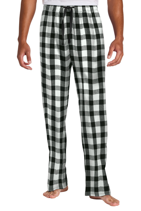 Front View of Bk/WBfflCk District Flannel Plaid Pant. DT1800  - XS