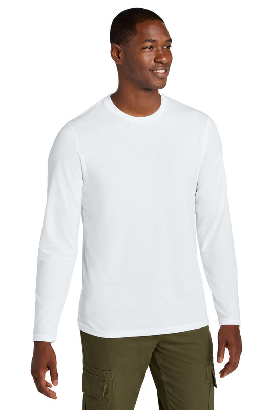 Front View of BrtWhite District Perfect Weight CVC Long Sleeve Tee DT185  - XS
