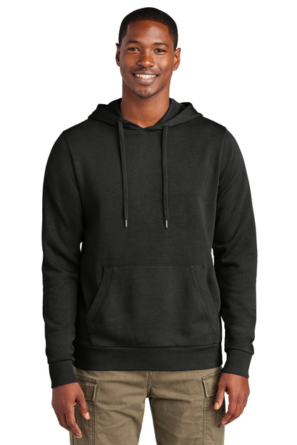 Front View of Black District Wash Fleece Hoodie DT2200  - XS