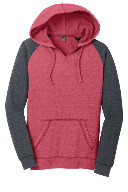District Women's Lightweight Fleece Raglan Hoodie. DT296