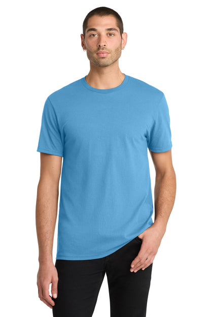 Front View of Aquatic Blue District The Concert Tee DT5000  - XS