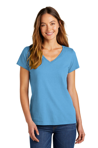 Front View of AquaticBl District Women's The Concert Tee V-Neck DT5002  - M