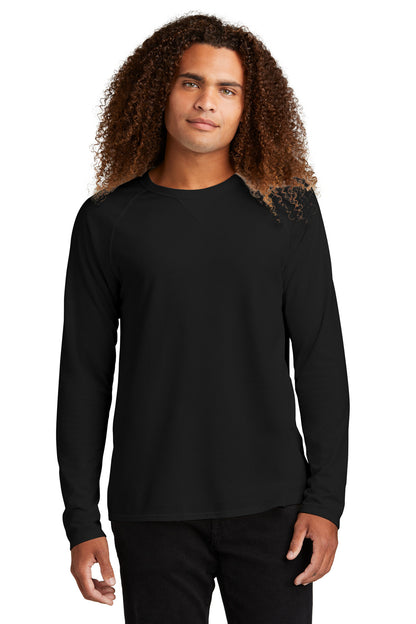 Front View of Black District Featherweight French Terry Long Sleeve Crewneck DT572  - XS