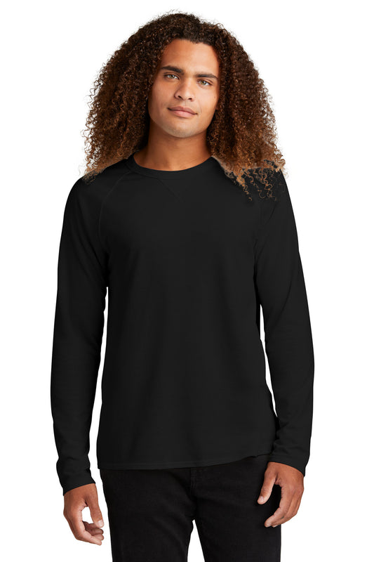 Front View of Black District Featherweight French Terry Long Sleeve Crewneck DT572  - XS