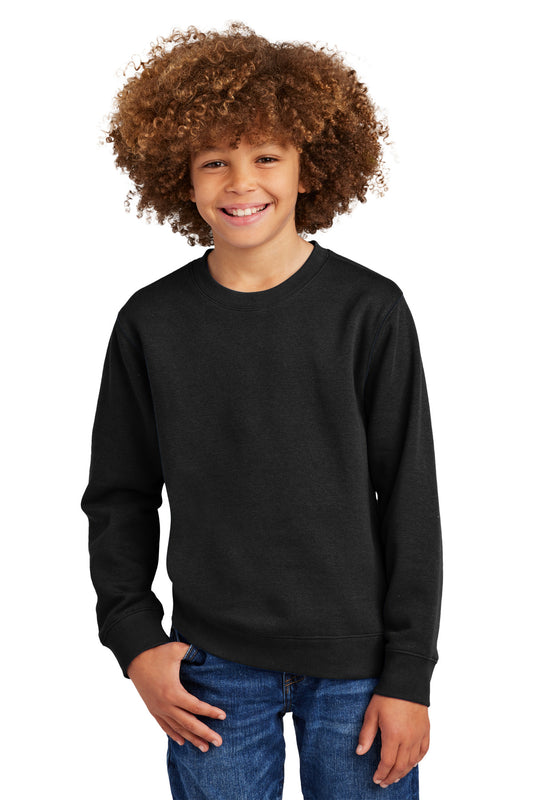 Front View of Black District Youth V.I.T. Fleece Crew DT6104Y  - XS