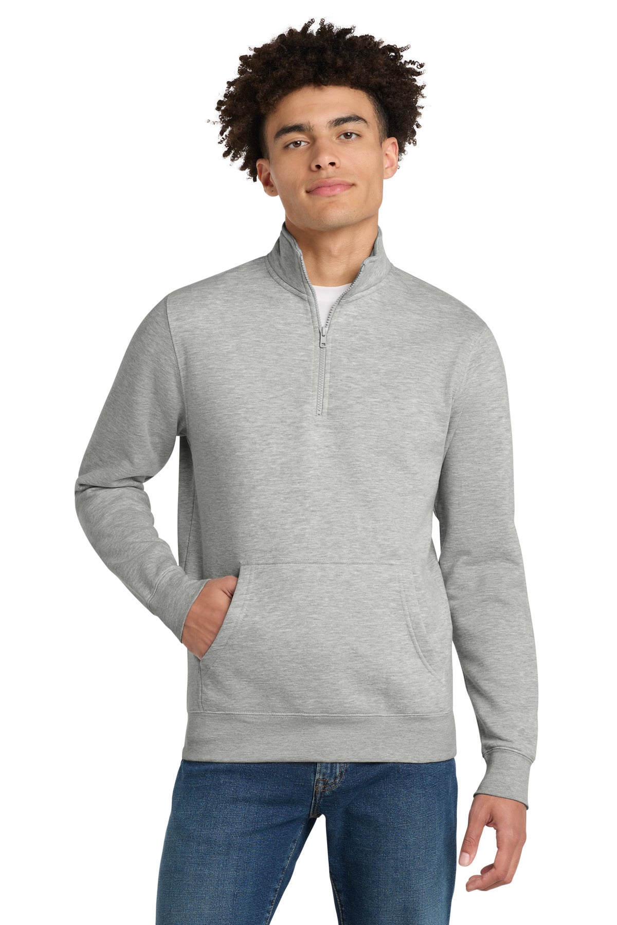 SanMar DT6106_lightheathergrey_model_front.jpg