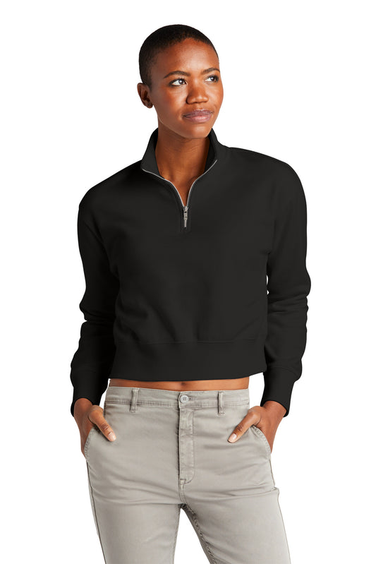 Front View of Black District Women's V.I.T. Fleece 1/2-Zip DT6111  - M