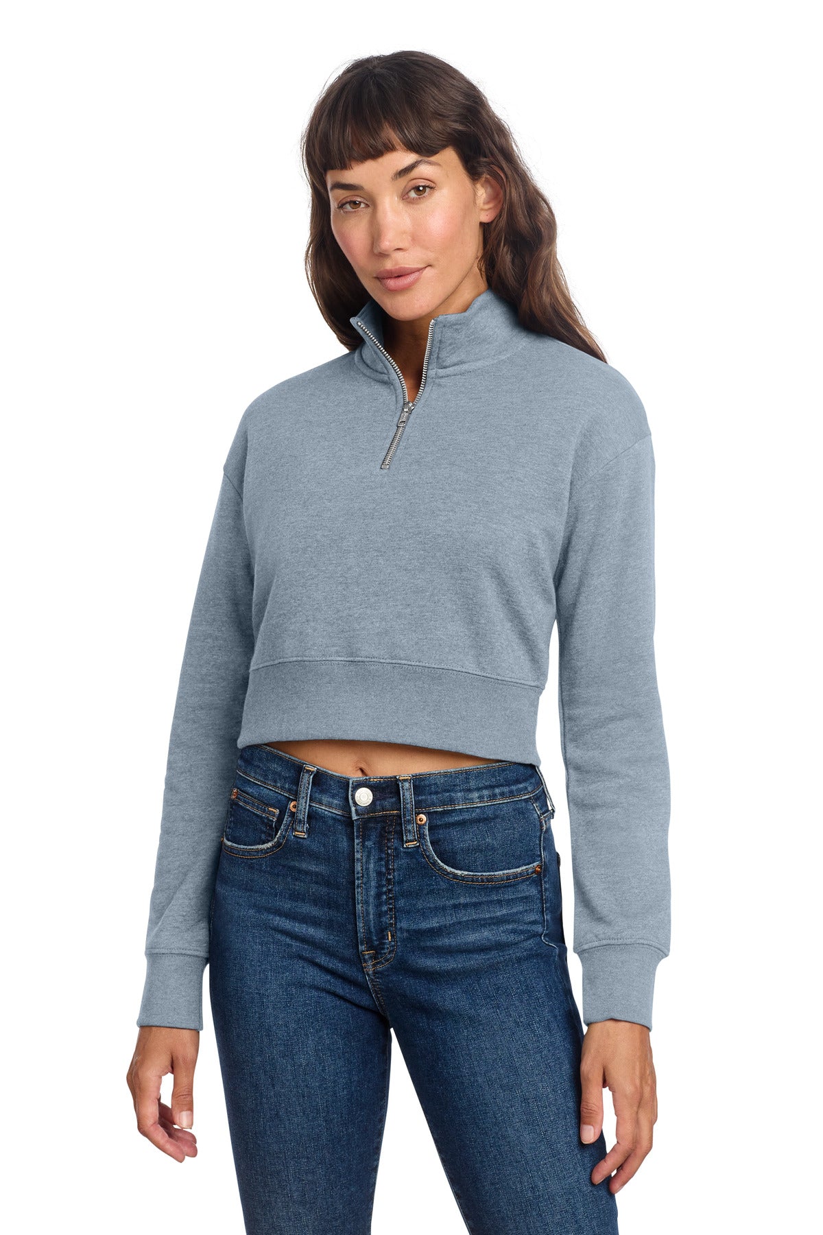 SanMar DT6111_flintblueheather_model_front.jpg