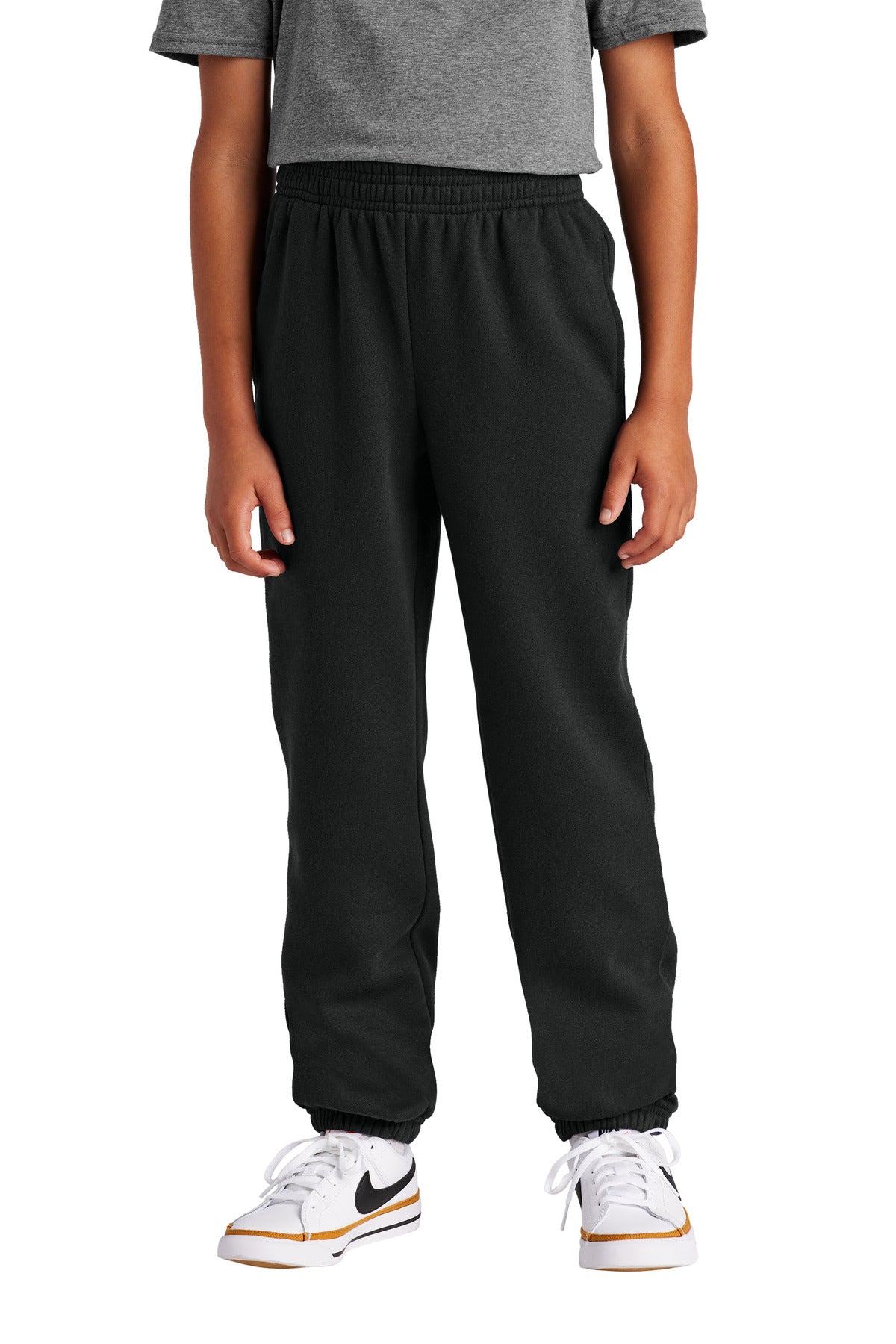 Front View of Black District Youth V.I.T. Fleece Sweatpant DT6112Y  - XS
