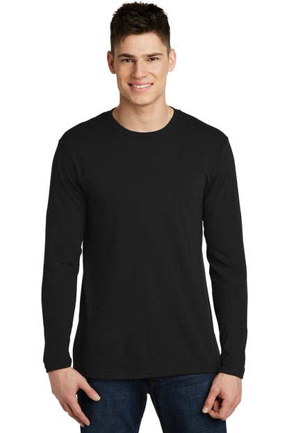 Front View of Black District Very Important Tee Long Sleeve. DT6200  - XS